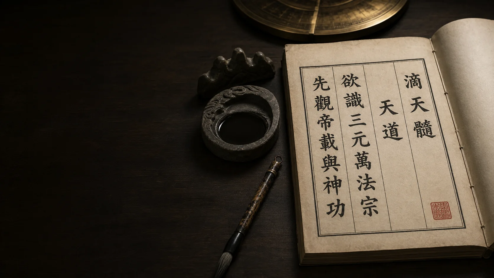 古書と硯
